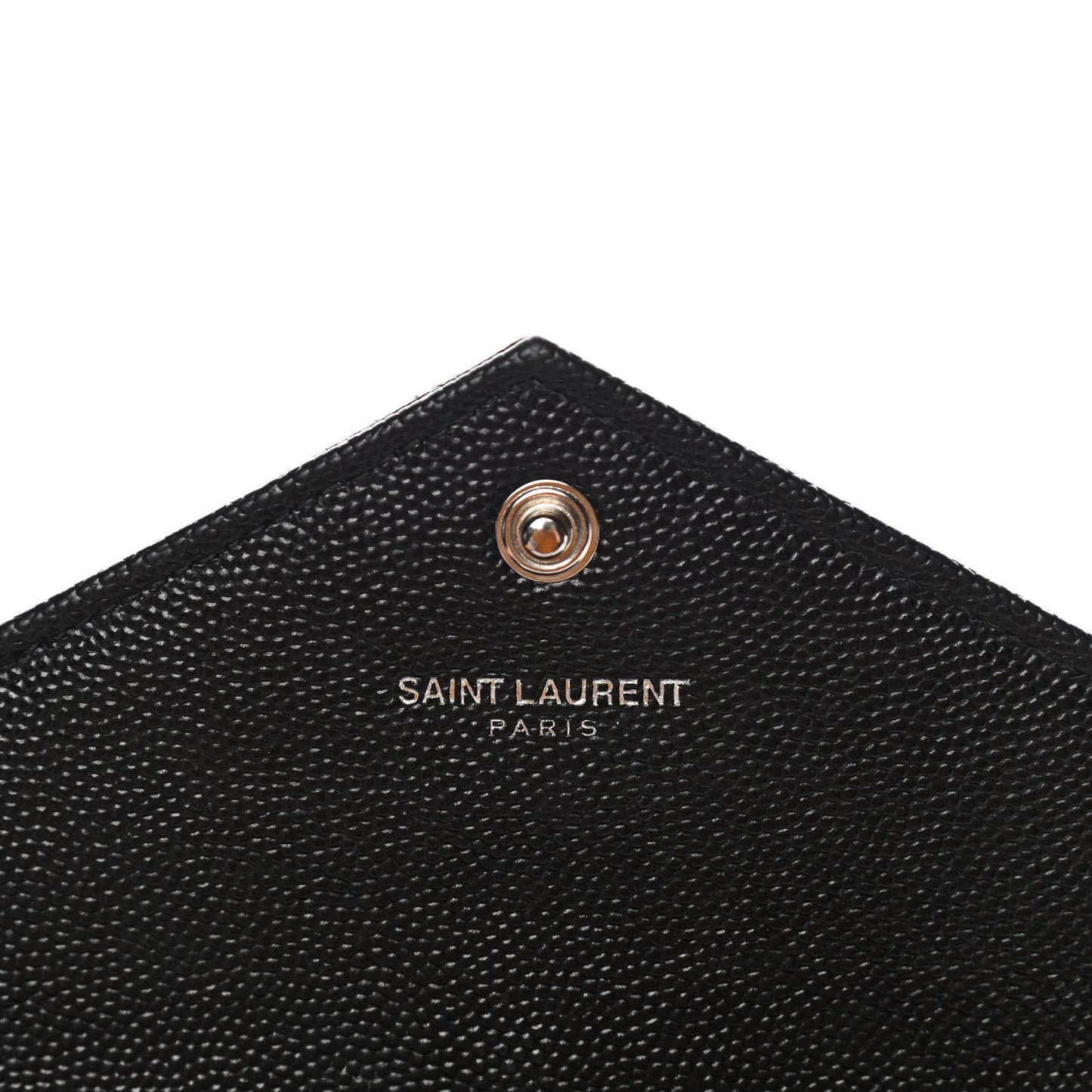 Grain De Poudre Matelasse Chevron Monogram Envelope Chain Wallet Black