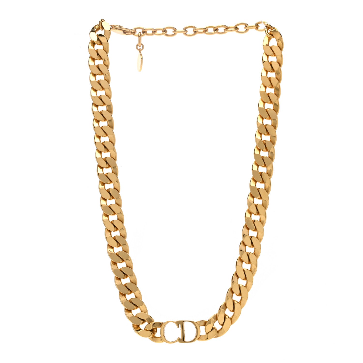 Christian Dior Metal Danseuse Etoile Chain Choker Necklace Gold 3 of 4