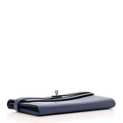 Hermes Chevre Mysore Kelly Longue Wallet Bleu Brighton 4 of 7