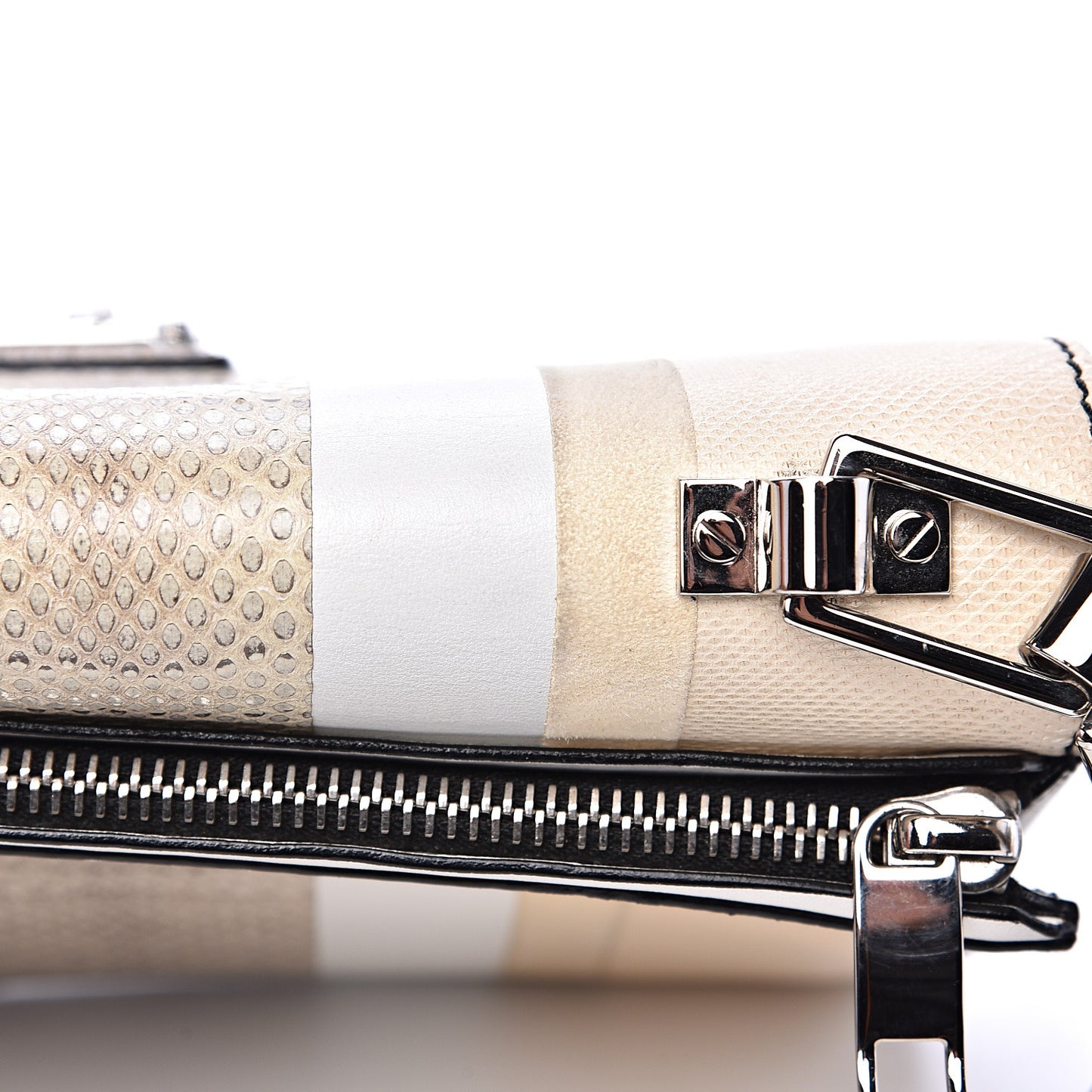 Elaphe Ayers Hava Shoulder Bag White Beige Silver