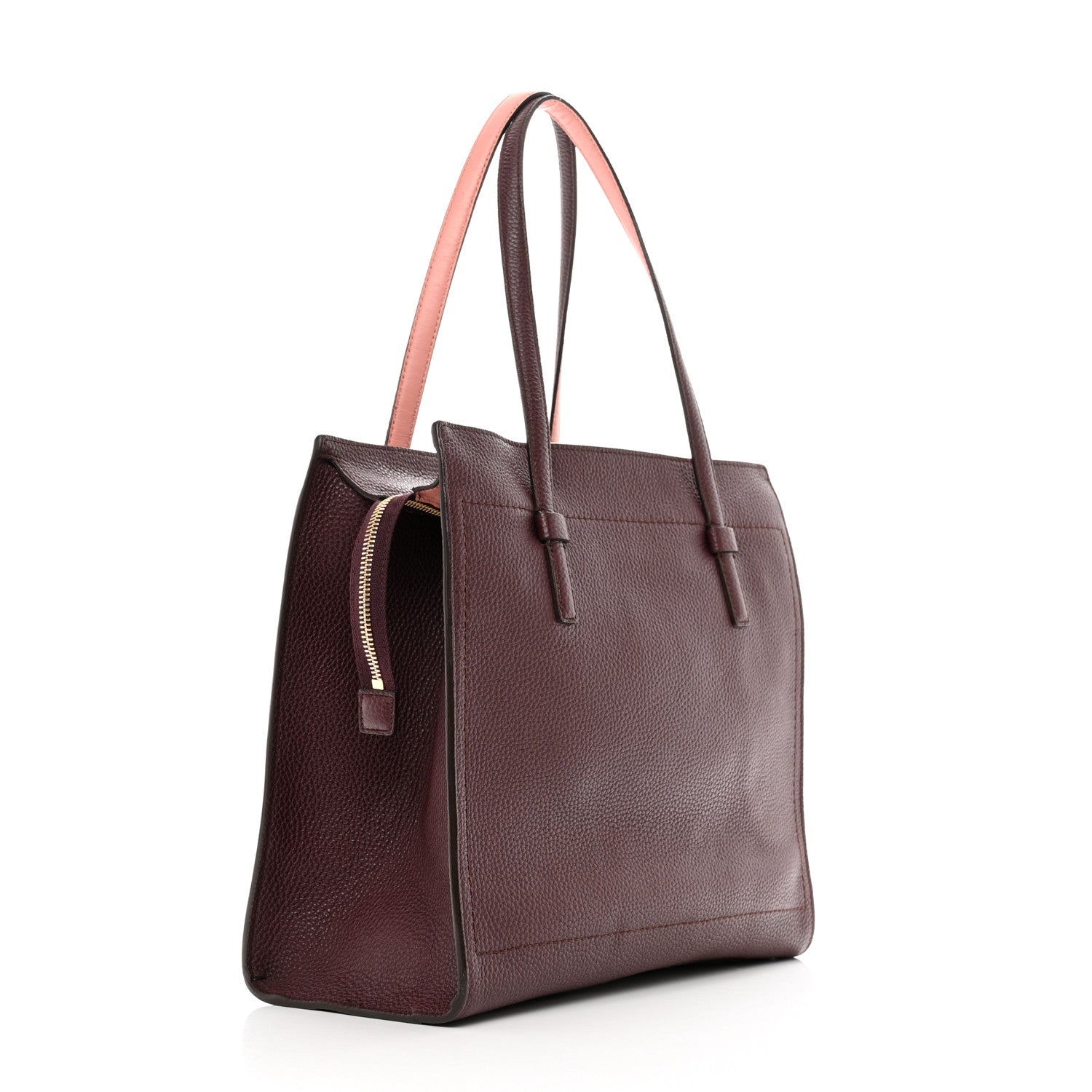 Salvatore Ferragamo Hammered Calfskin Double Handle Small Amy Tote Red 3 of 8