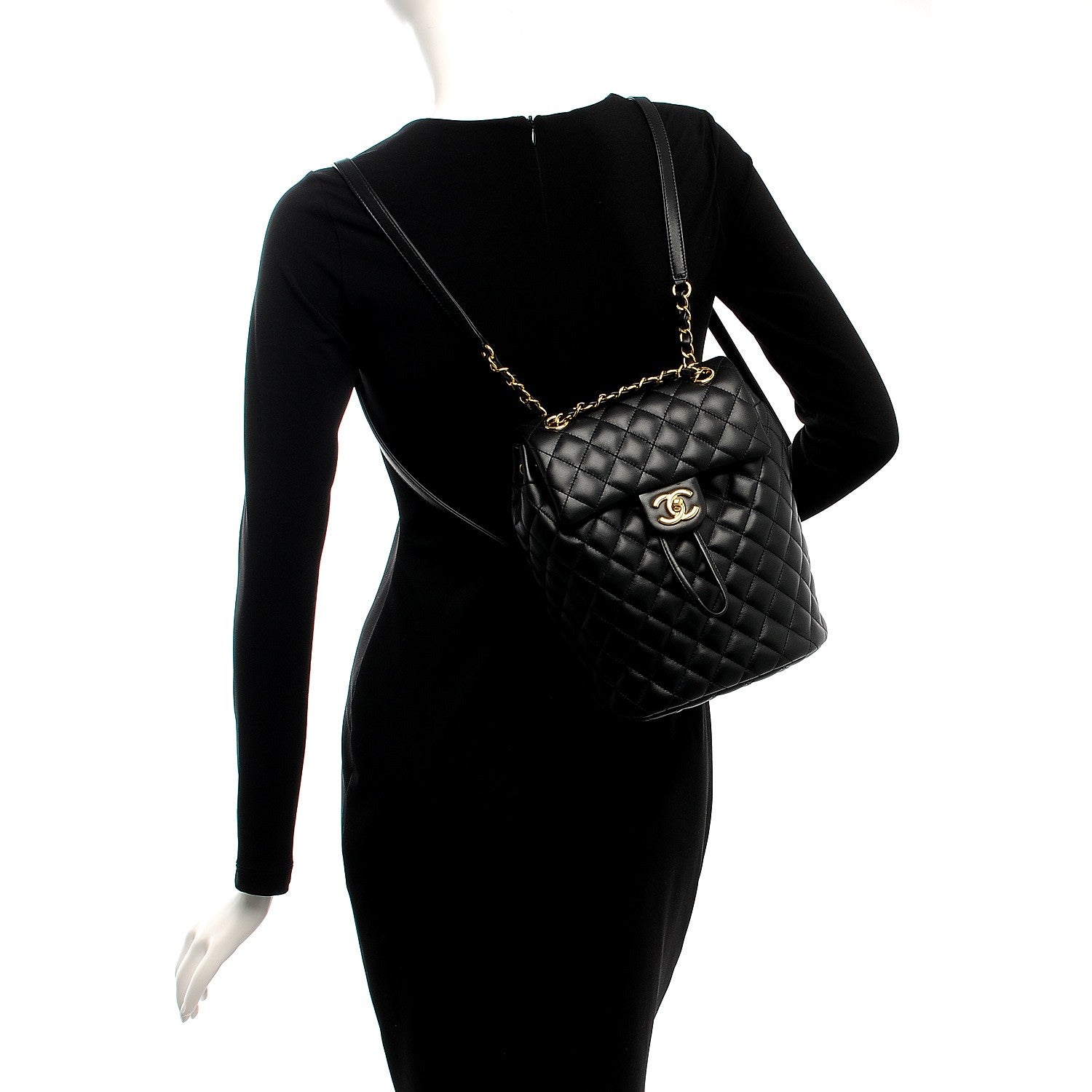 Chanel Calfskin Quilted Small Urban Spirit Backpack Black 2 of 7