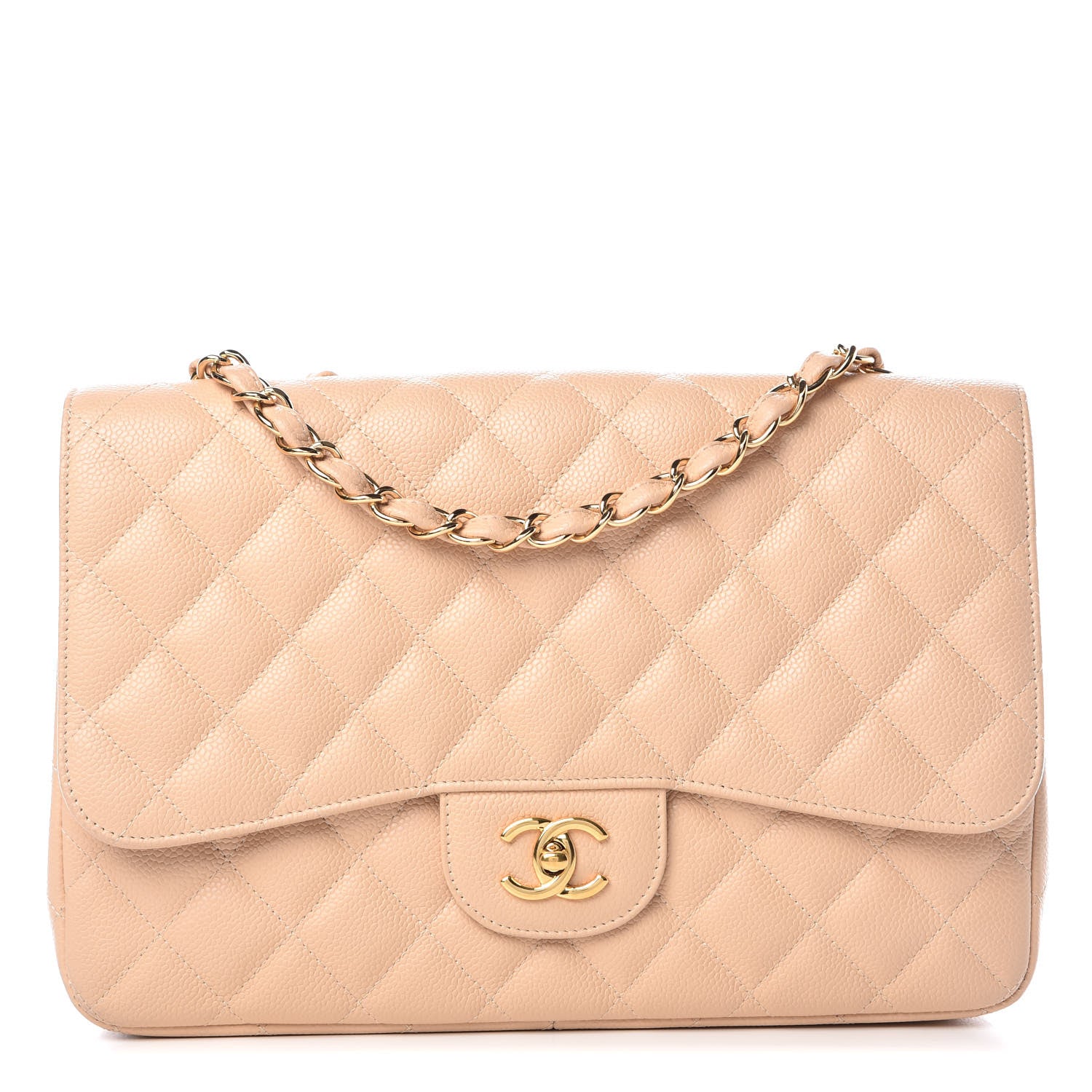 Chanel Caviar Quilted Jumbo Single Flap Beige Clair 1 of 9