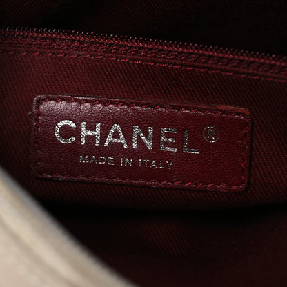 Chanel Metallic Aged Calfskin Quilted Cotton Club Pochette Argent Clair 6 of 14