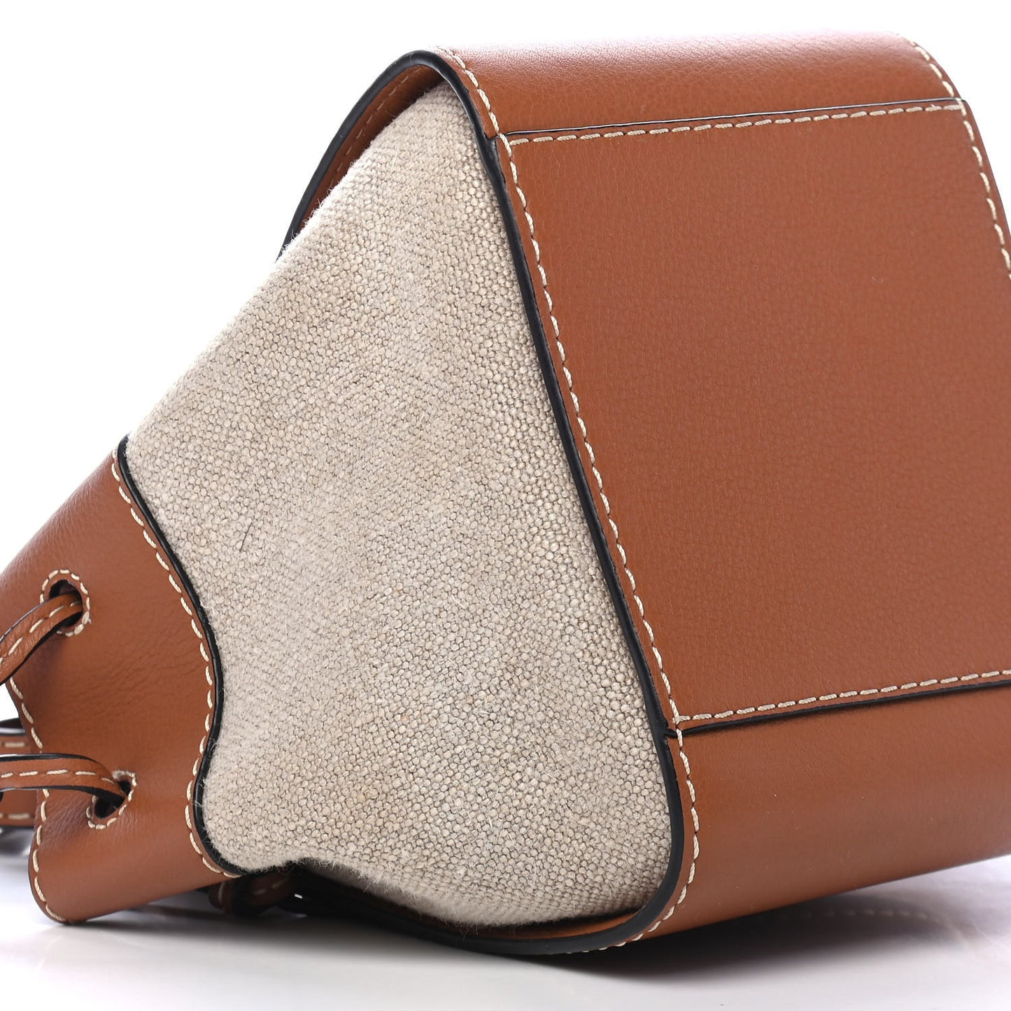 Calfskin Canvas Mini Hammock Shoulder Bag Natural Tan