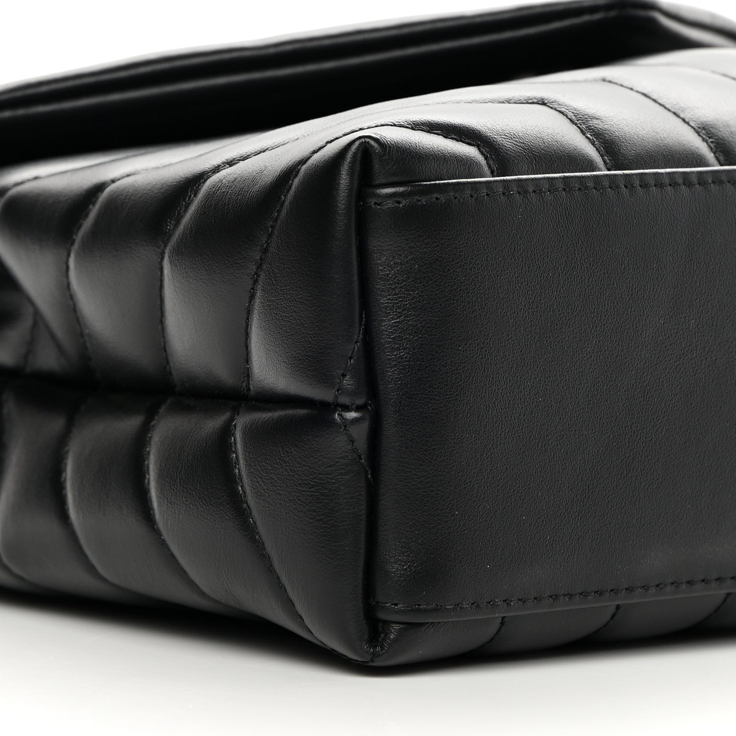 Saint Laurent Calfskin Y Quilted Monogram Monochrome Small Loulou Chain Satchel Black 9 of 10