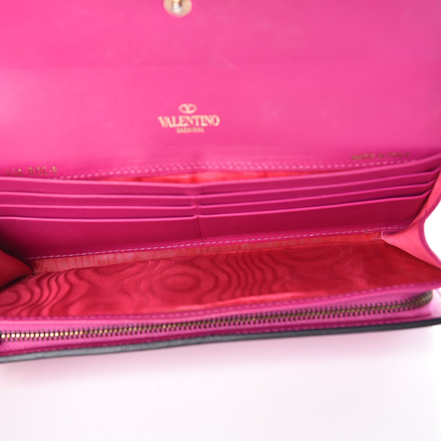 Valentino Garavani Calfskin Rockstud Wristlet Travel Wallet Fuxia 5 of 12