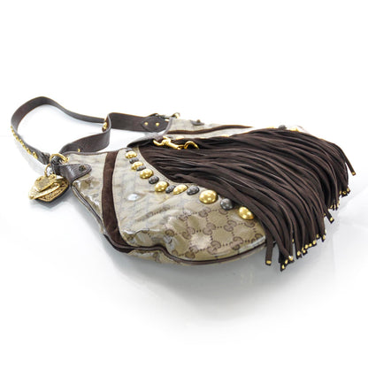 Gucci Crystal Monogram Fringe Babouska Hobo 4 of 8