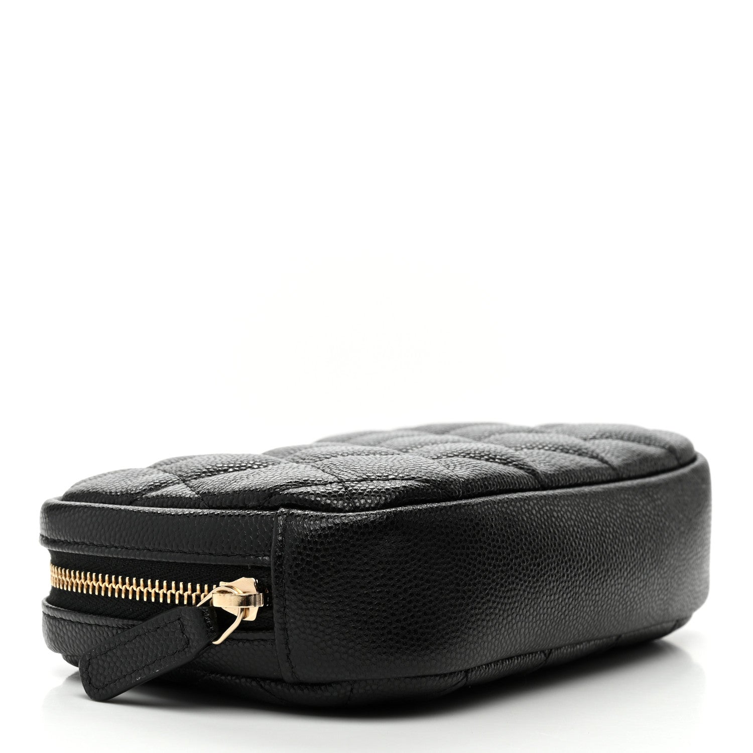Chanel Caviar Quilted Small Curvy Pouch Cosmetic Case Black 4 of 8