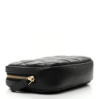 Chanel Caviar Quilted Small Curvy Pouch Cosmetic Case Black 4 of 8