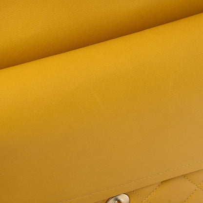 Chanel Lambskin Quilted Jumbo Double Flap Yellow 11 of 13