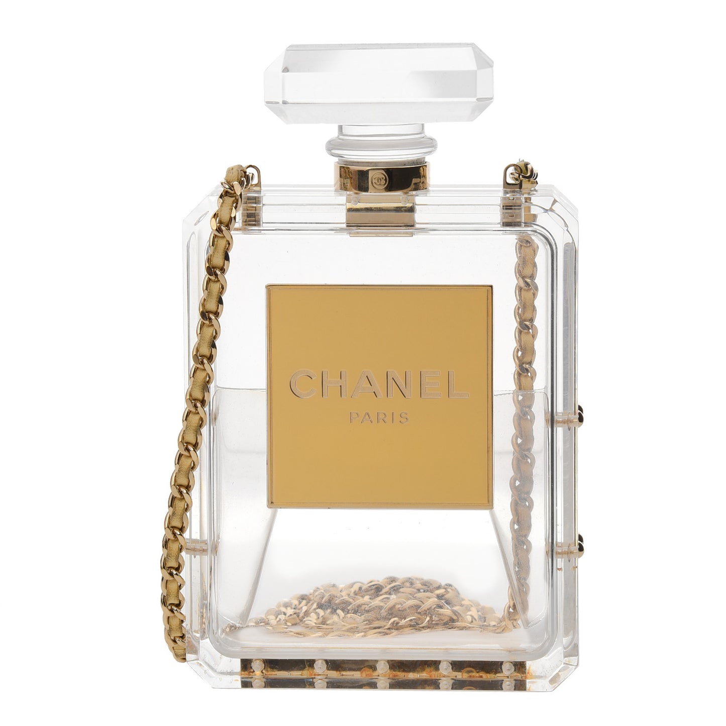 Transluscent Plexiglass Perfume Bottle Clutch