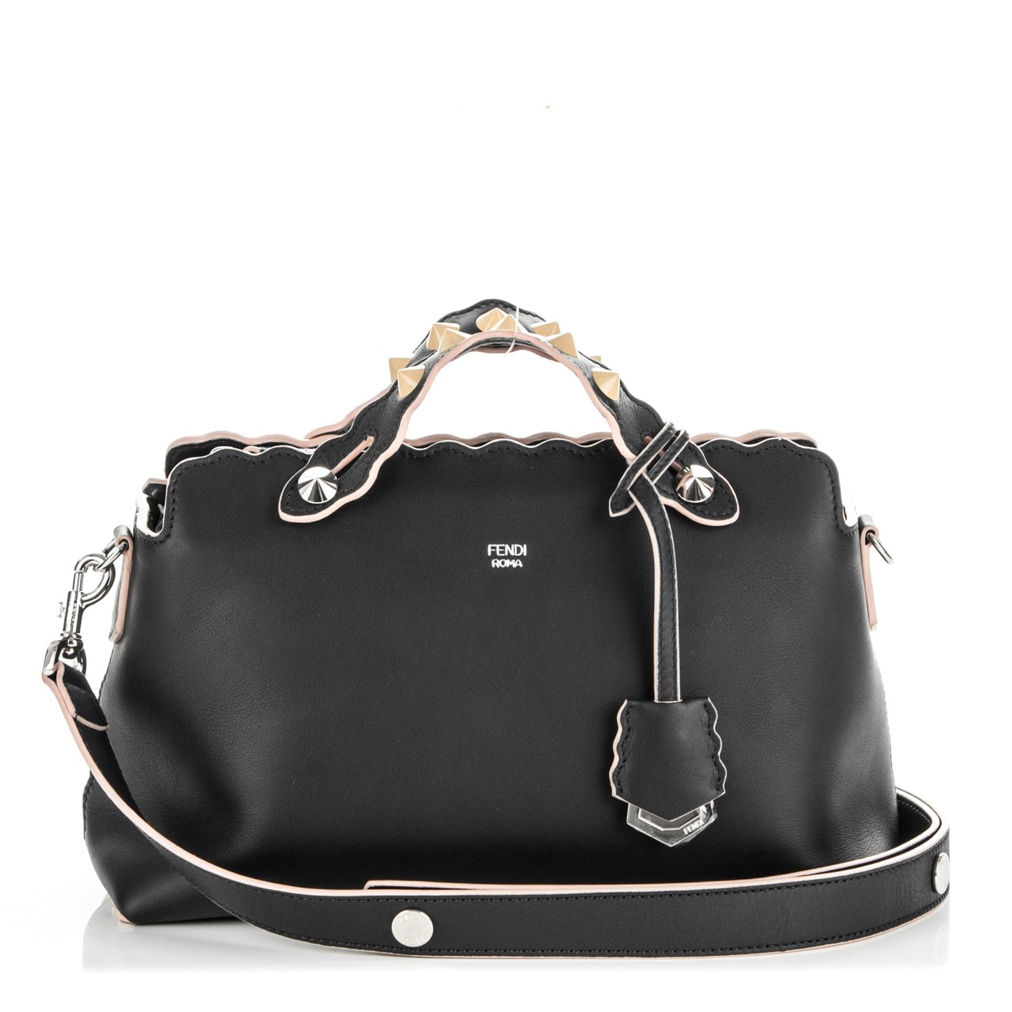 Vitello Dolce Scalloped Studded Medium By The Way Boston Bag Blu Notte