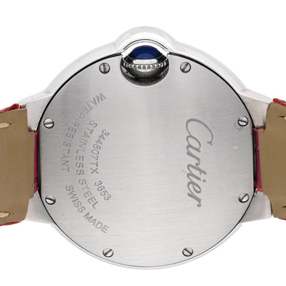 Cartier Stainless Steel Alligator 33mm Ballon Bleu De Cartier Quartz Watch Red 4 of 5