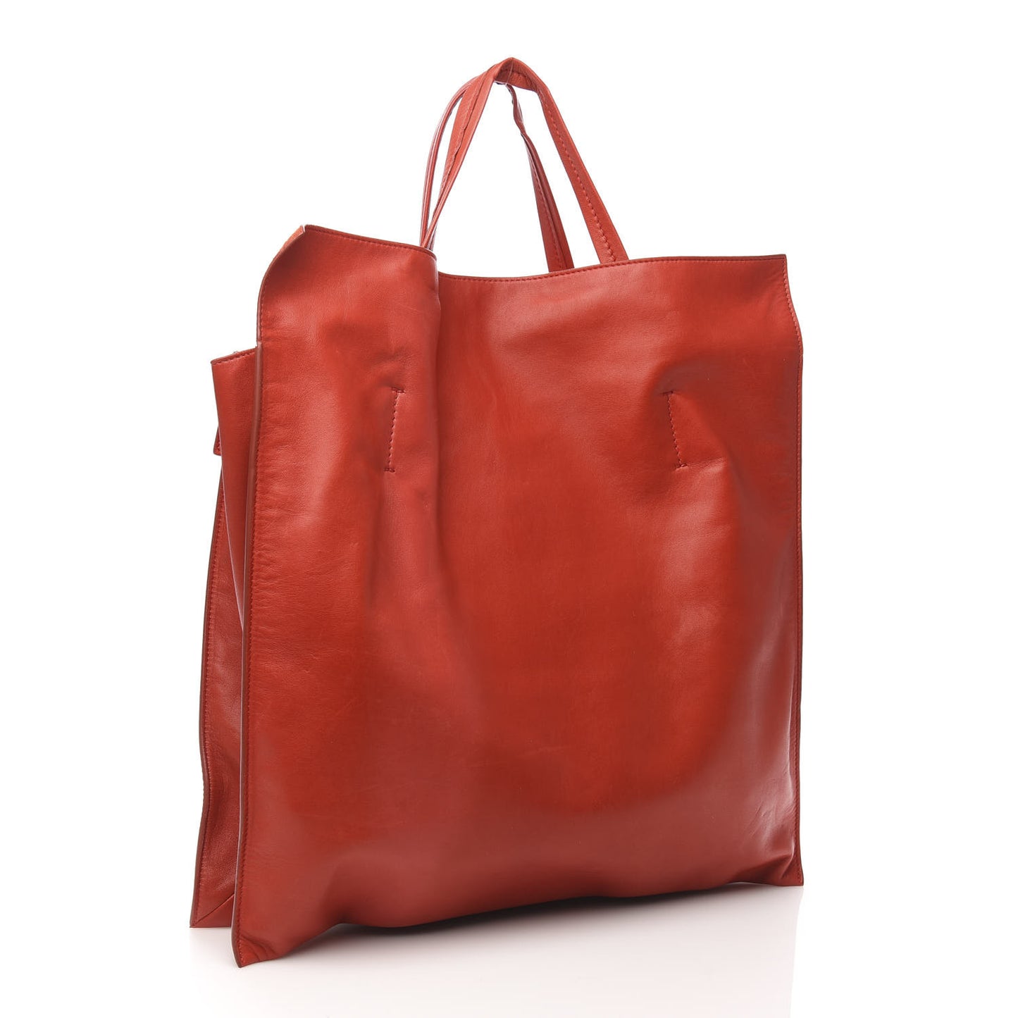 Lambskin Medium Drops and Studs Tote Poppy