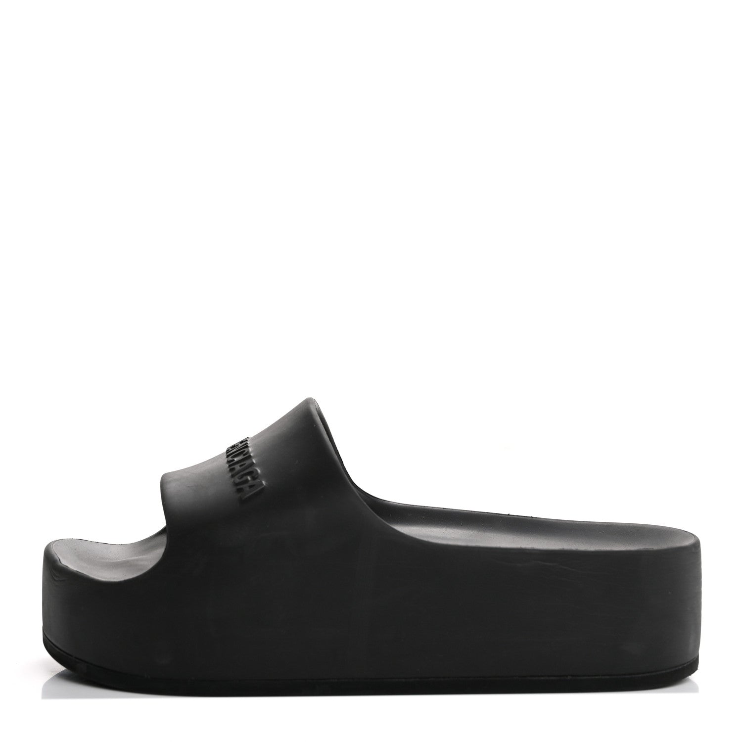 Balenciaga Rubber Chunky Platform Slide Sandals 35 Black 1 of 8