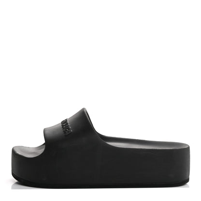 Balenciaga Rubber Chunky Platform Slide Sandals 35 Black 1 of 8