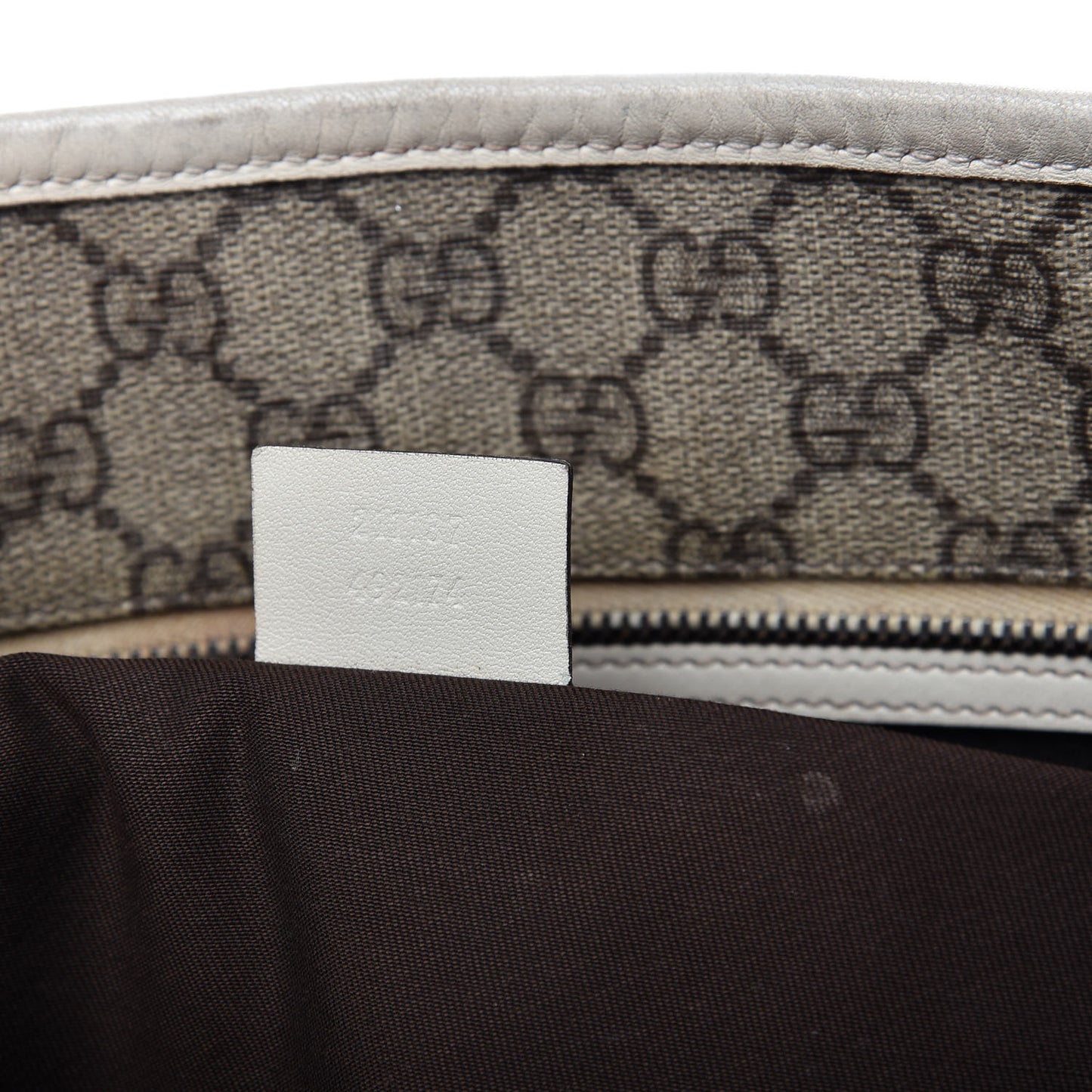 GG Supreme Monogram Medium Zippered Shopping Tote Off White