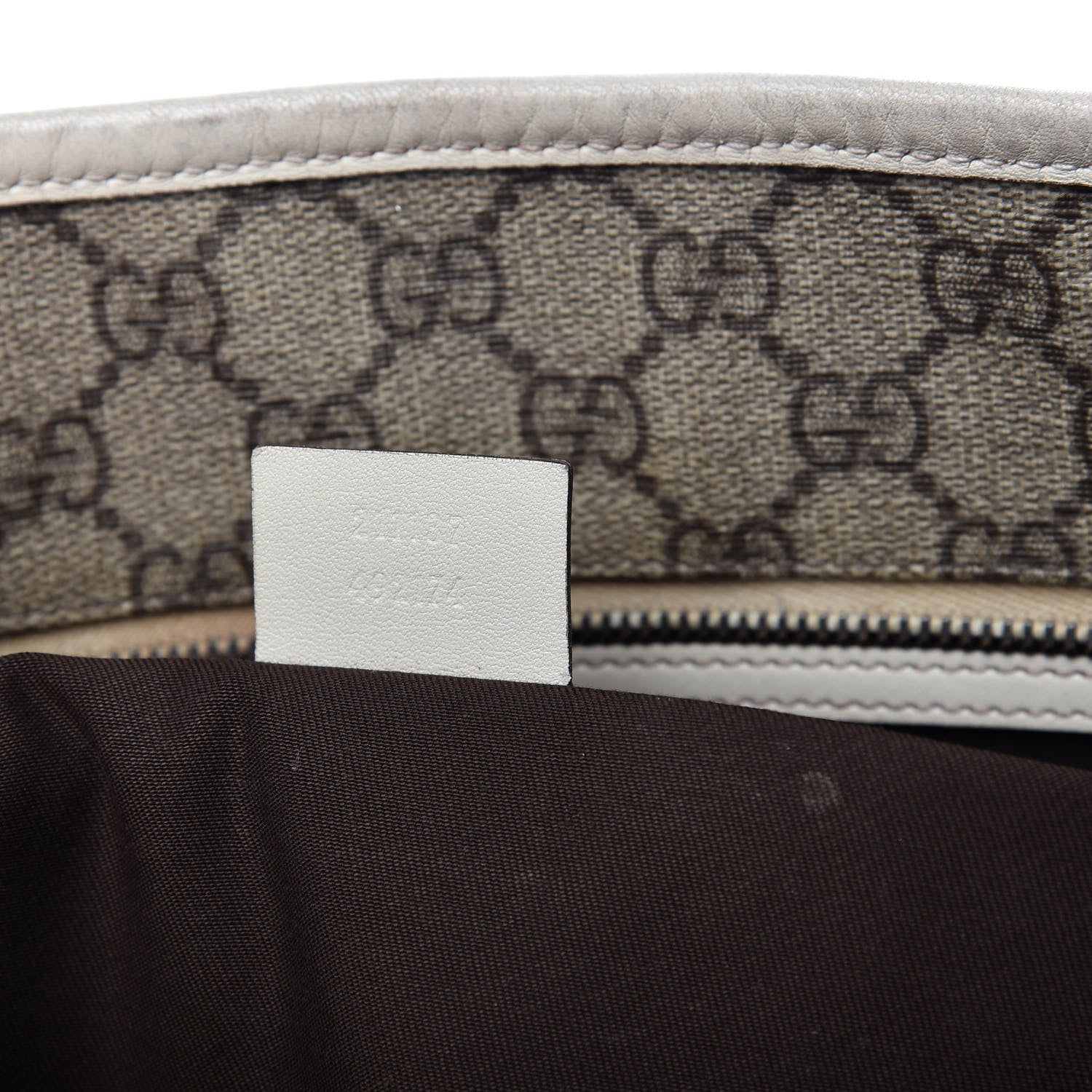 Gucci GG Supreme Monogram Medium Zippered Shopping Tote Off White 9 of 11