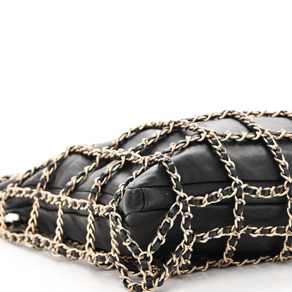 Chanel Lambskin Large Shopping Chain Tote Black 8 of 9