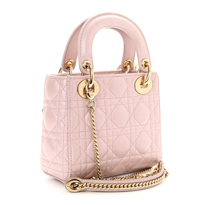 Christian Dior Metallic Lambskin Cannage Mini Lady Dior Lotus 3 of 10