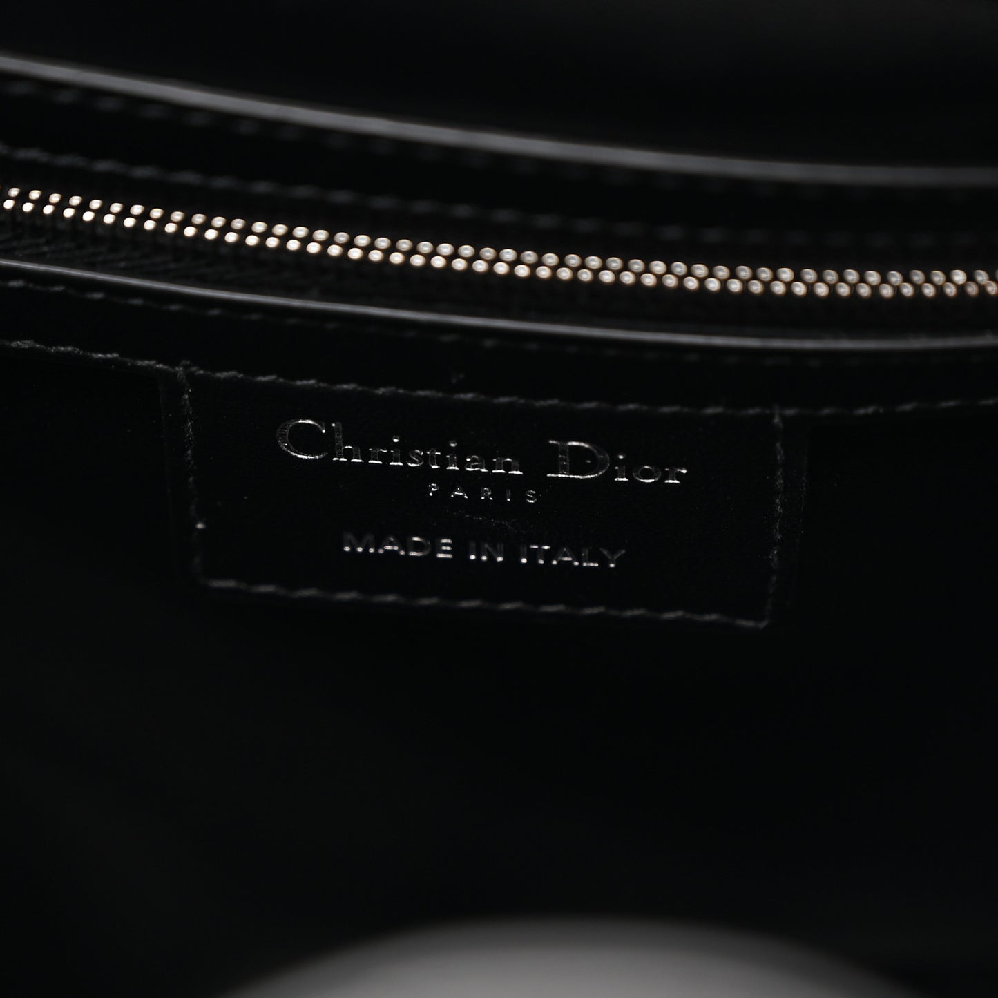 Crinkled Calfskin Macrocannage Medium D-Motion Bag Black