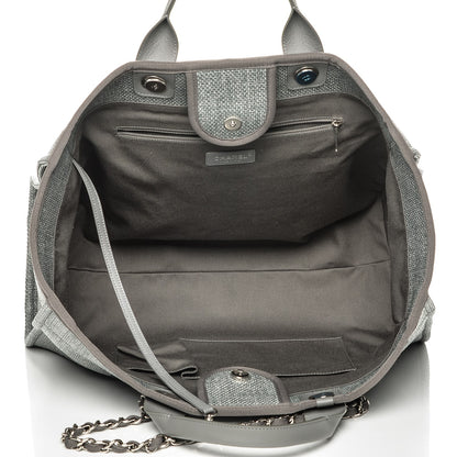 Chanel Canvas Large Deauville Tote Grey 5 of 8