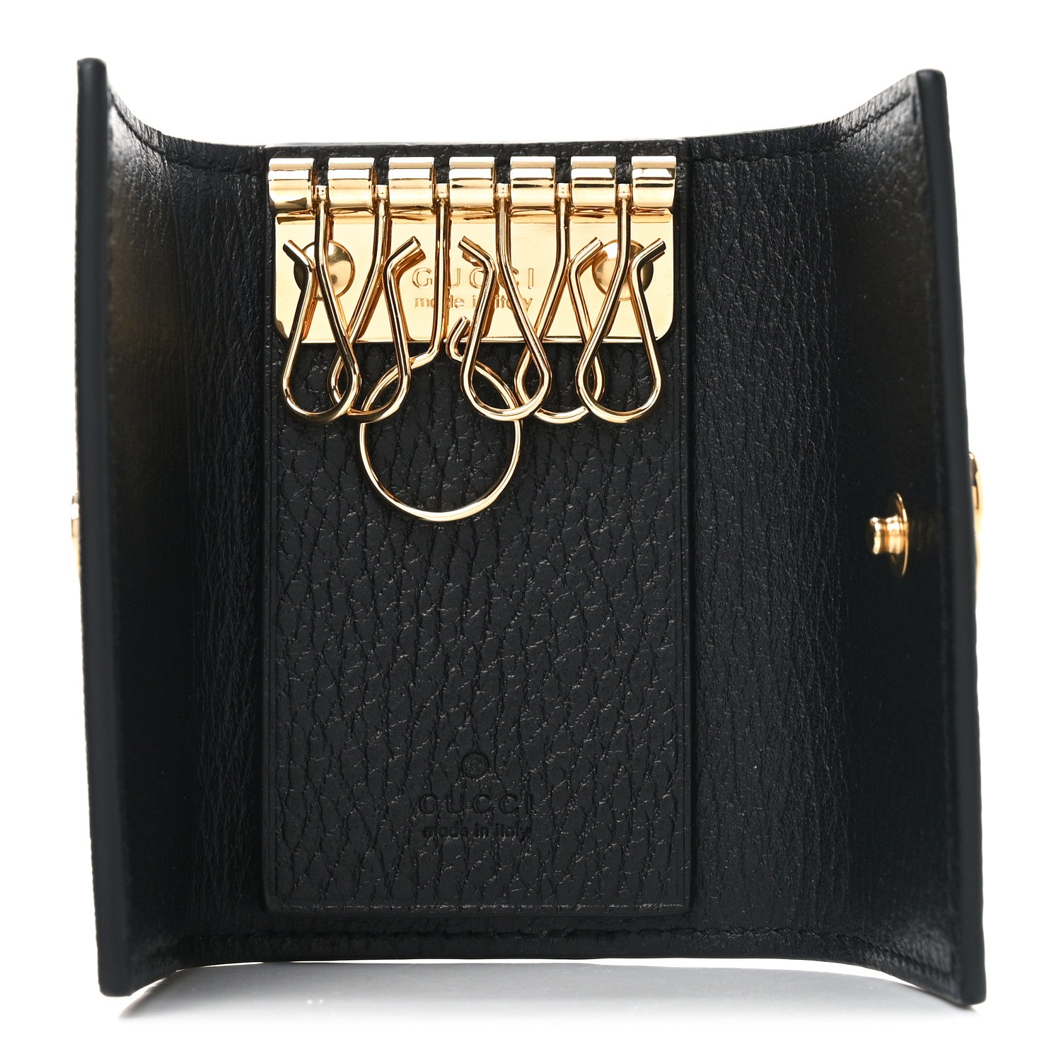 Gucci Dollar Calfskin GG Supreme Monogram GG Marmont 6 Key Holder Case Black Beige Ebony 5 of 7