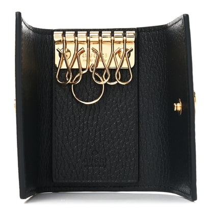 Gucci Dollar Calfskin GG Supreme Monogram GG Marmont 6 Key Holder Case Black Beige Ebony 5 of 7