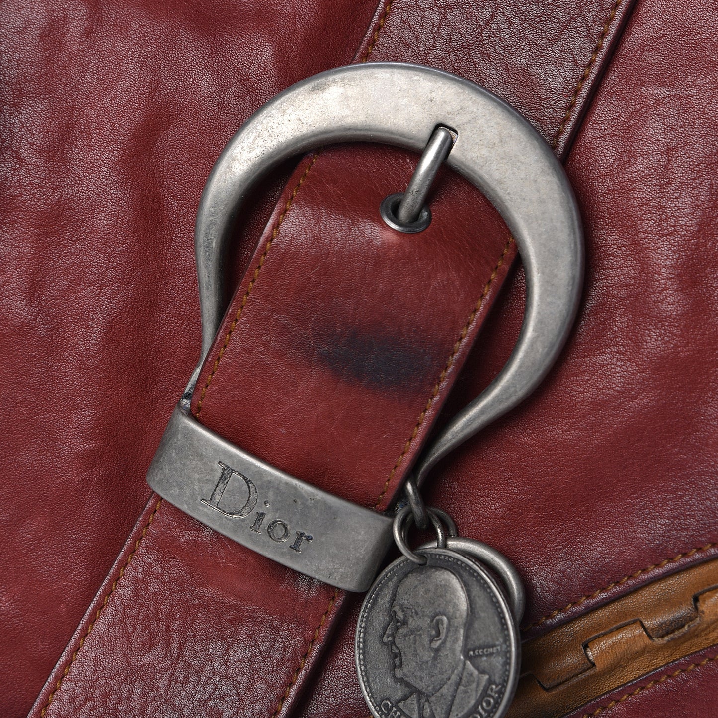 Calfskin Medium Gaucho Double Saddle Bag Red
