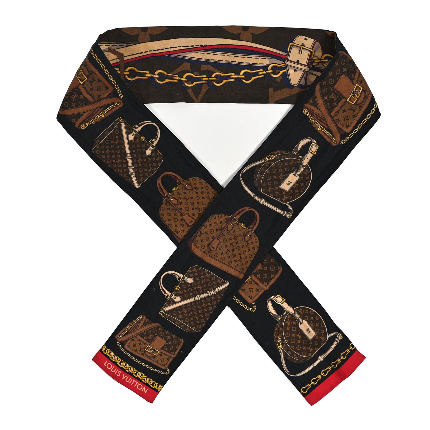 Silk Monogram Tribute To Bandeau Marron
