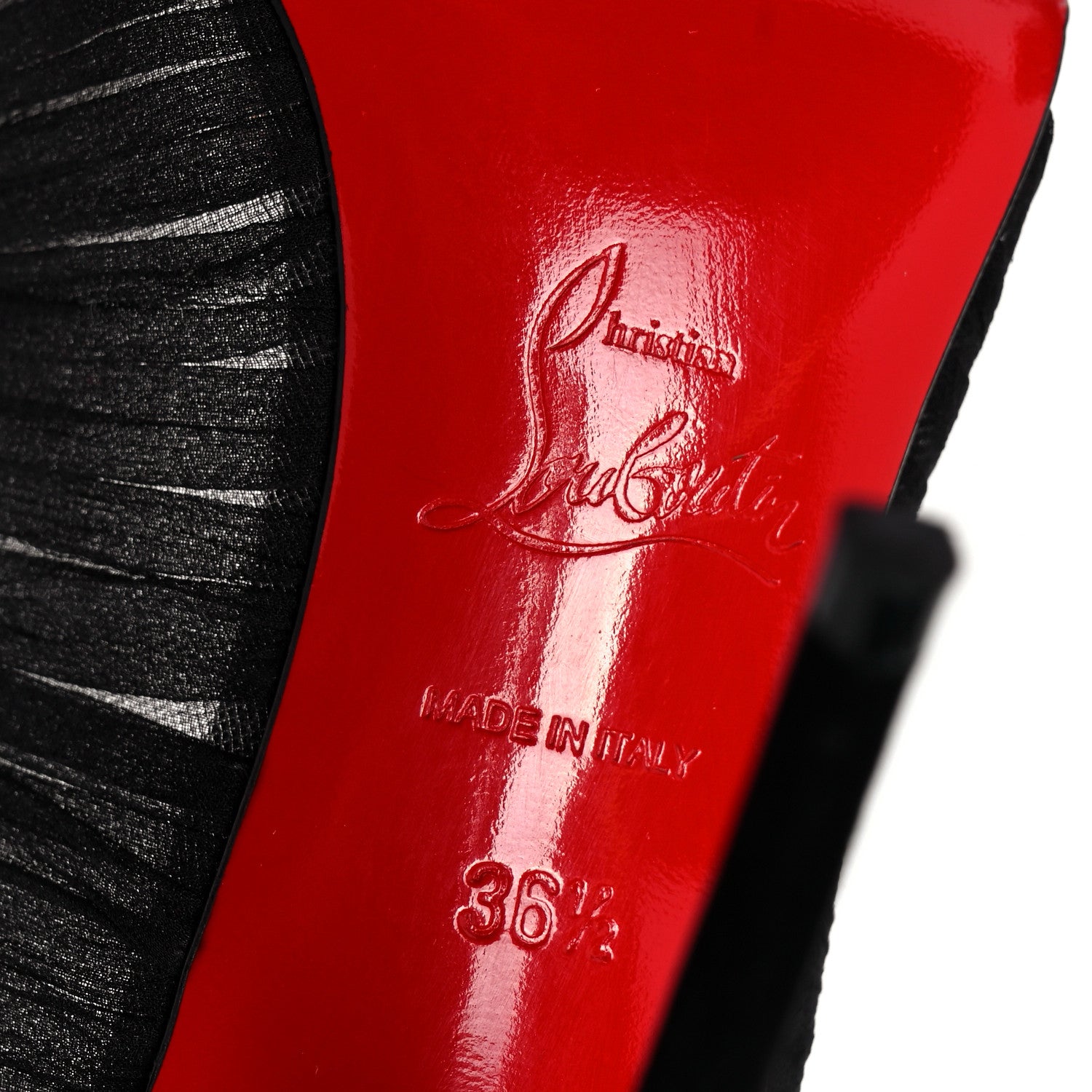 Christian Louboutin Tulle Suede Follies Draperia 100 Pumps 36.5 Black 6 of 7
