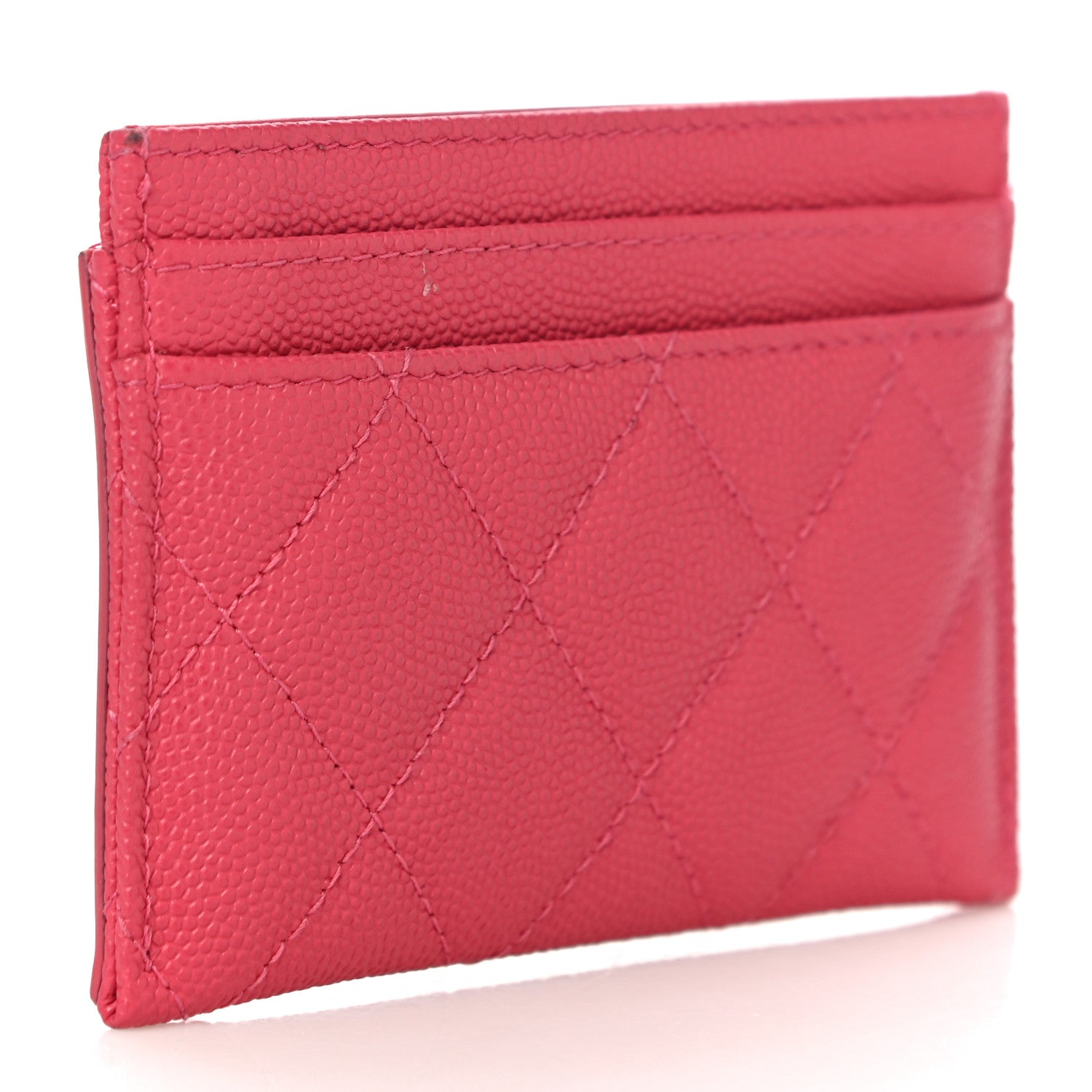 Chanel Caviar Quilted Filigree Card Holder Pink 3 of 17