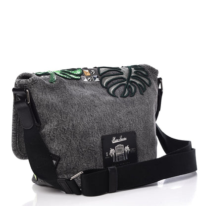 Marc Jacobs Denim Patchwork Paradise Biker Courier Bag Black 3 of 18