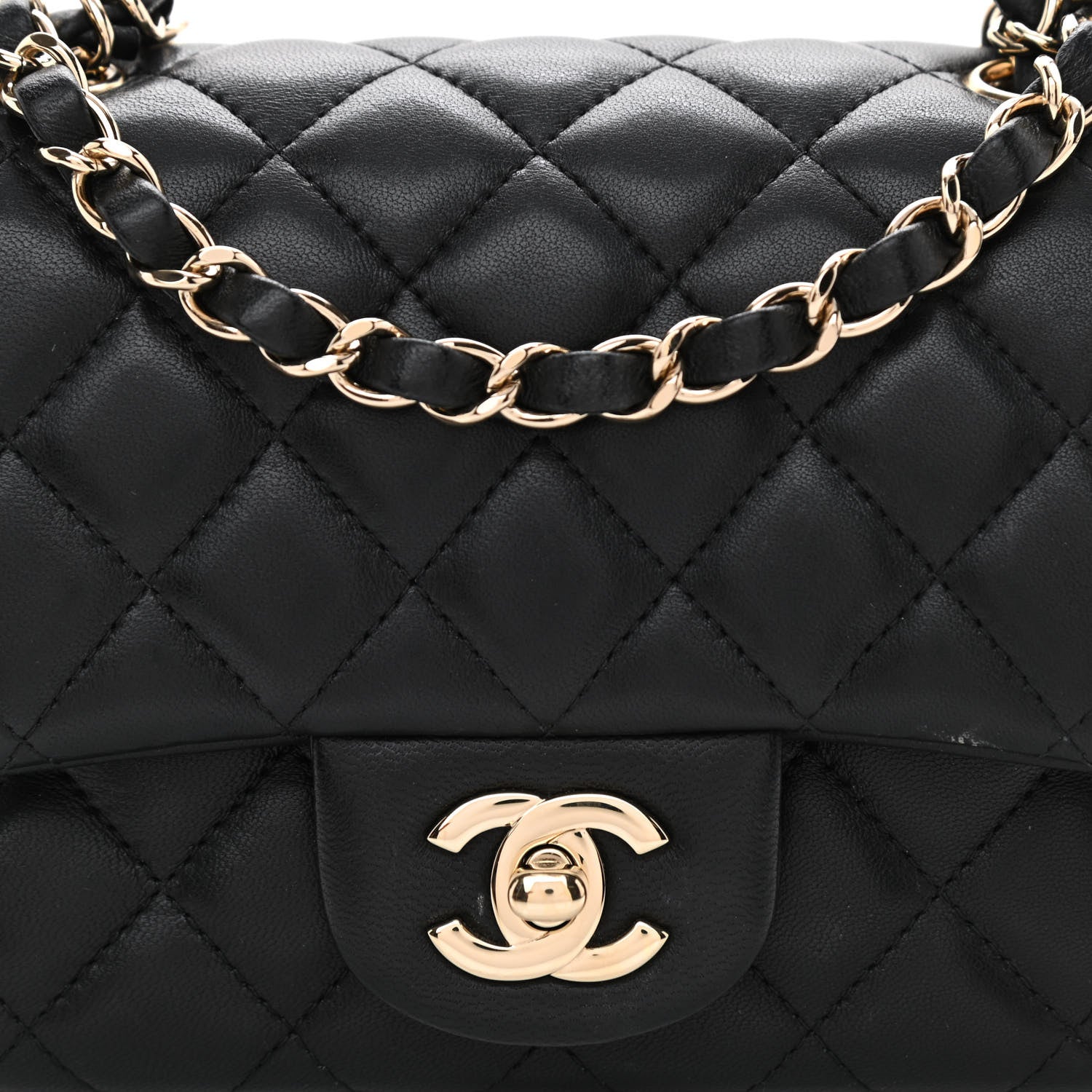 Chanel Lambskin Quilted Mini Square Flap Black 9 of 12