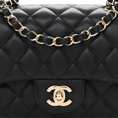 Chanel Lambskin Quilted Mini Square Flap Black 9 of 12