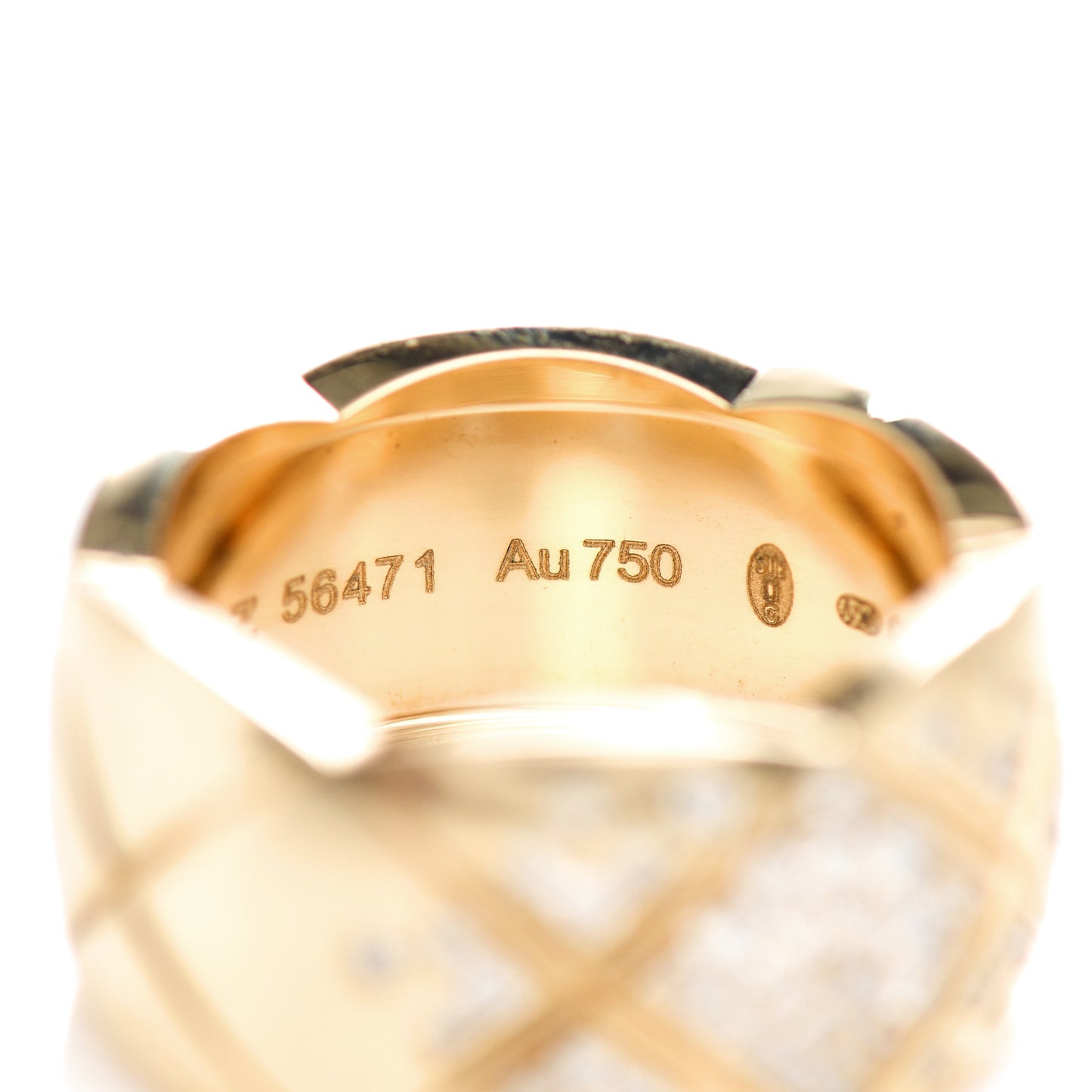 18K Yellow Gold Diamond Large Coco Crush Ring 53 6.5