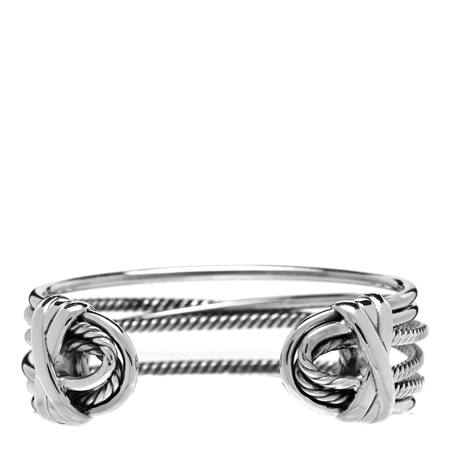 David Yurman Sterling Silver Narrow Crossover Cuff Bracelet 3 of 6