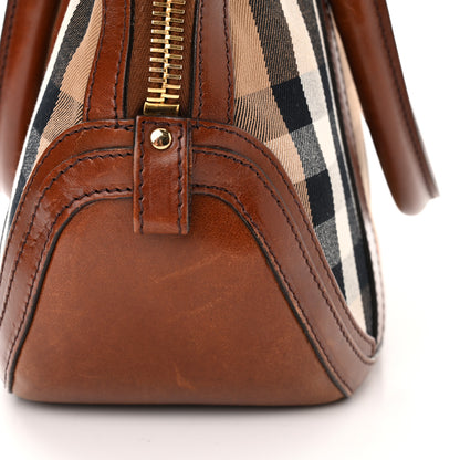 Burberry Bridle Calfskin House Check Small Orchard Bowling Bag Dark Tan 20 of 20