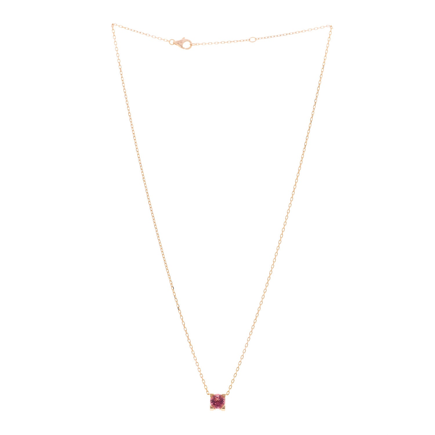 Cartier 18K Pink Gold Pink Tourmaline C De Cartier Pendant Necklace 3 of 5