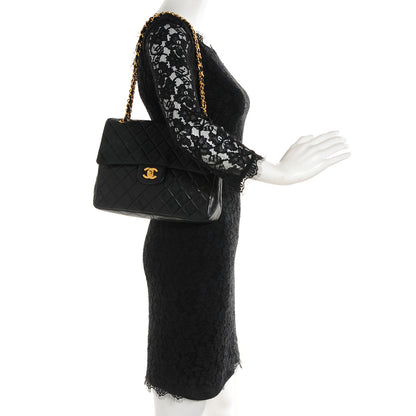 Chanel Lambskin Quilted Medium Double Flap Black 2 of 9