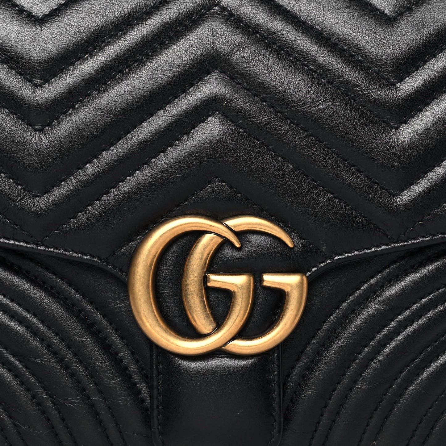 Calfskin Matelasse Sylvie Web Small GG Marmont Top Handle Shoulder Bag Black