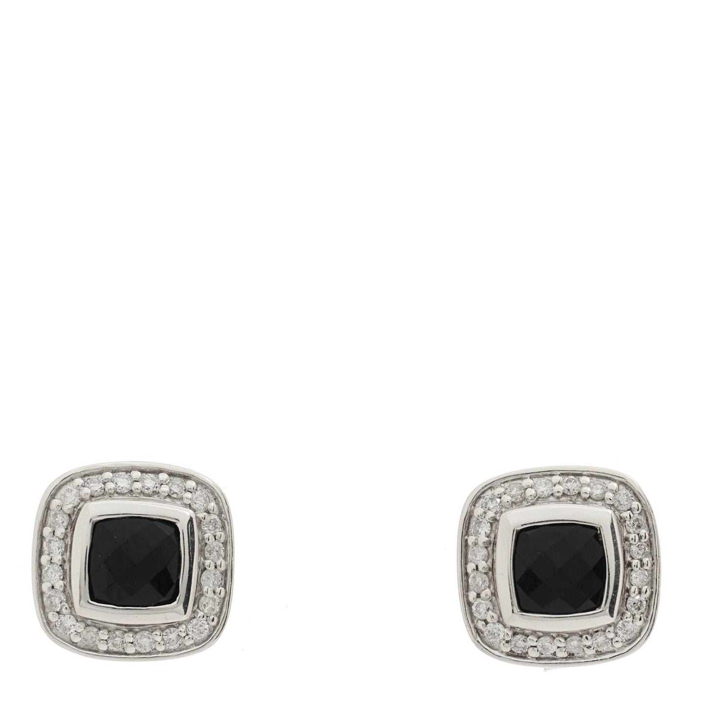 Sterling Silver Diamond Black Onyx 5mm Petite Albion Earrings