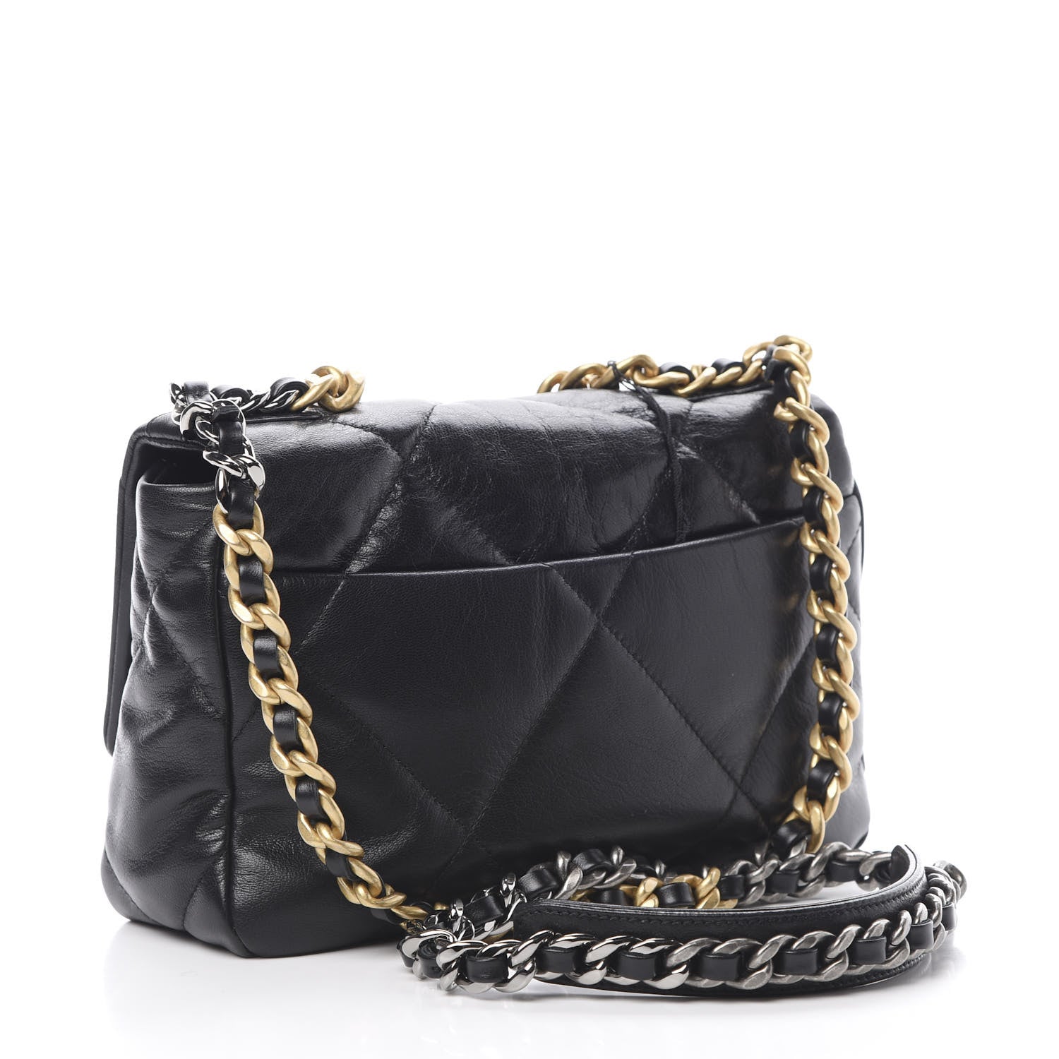 Chanel Goatskin Quilted Medium 19 Flap Black 4 of 11