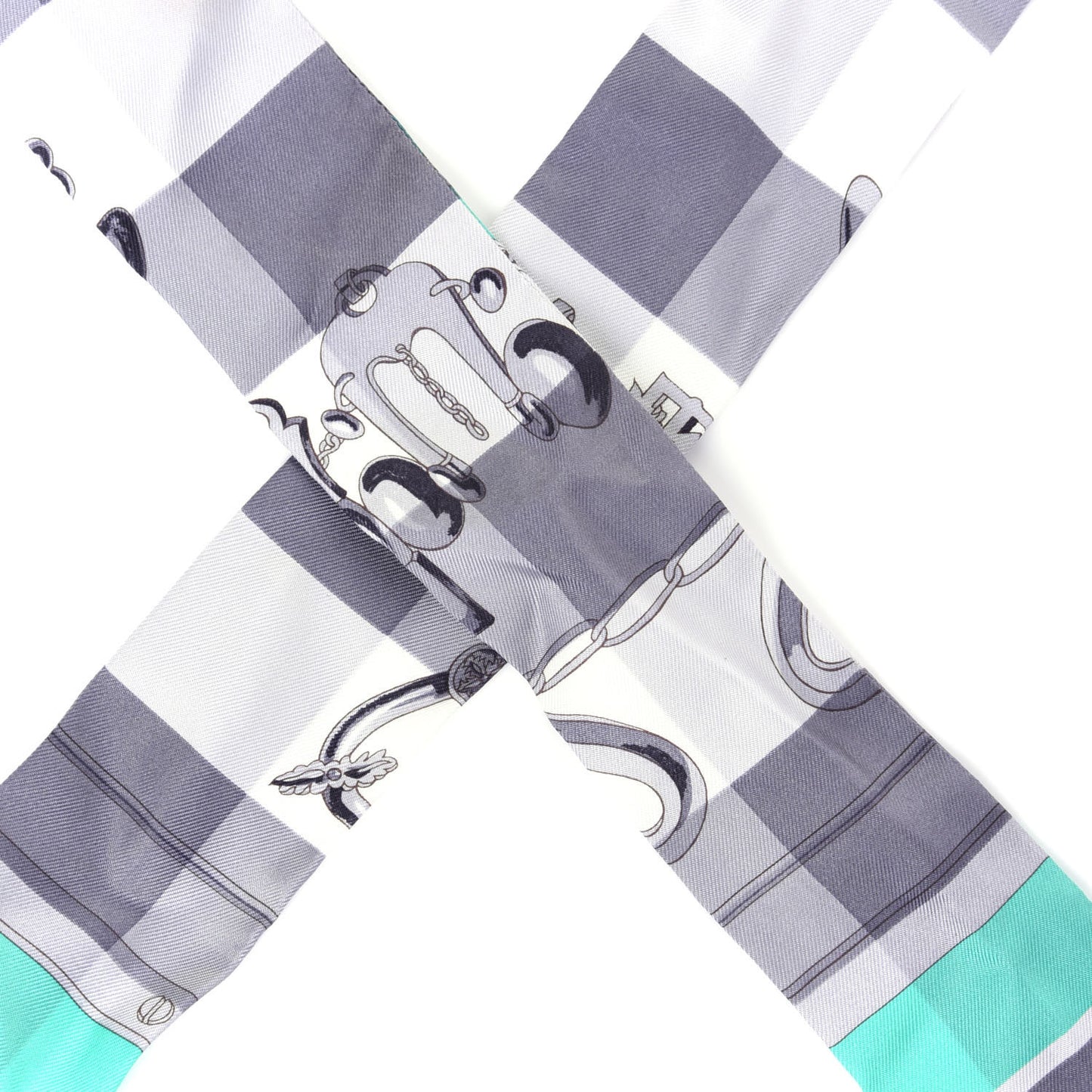 Silk Mors Et Gourmettes Vichy Twilly Anthracite Menthol White