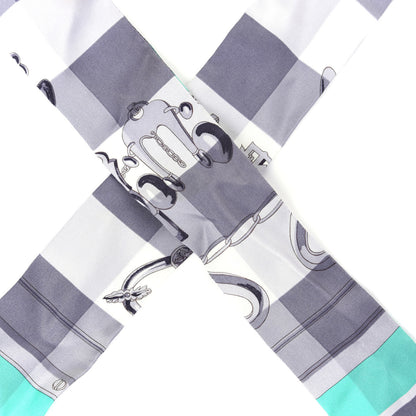 Hermes Silk Mors Et Gourmettes Vichy Twilly Anthracite Menthol White 2 of 4
