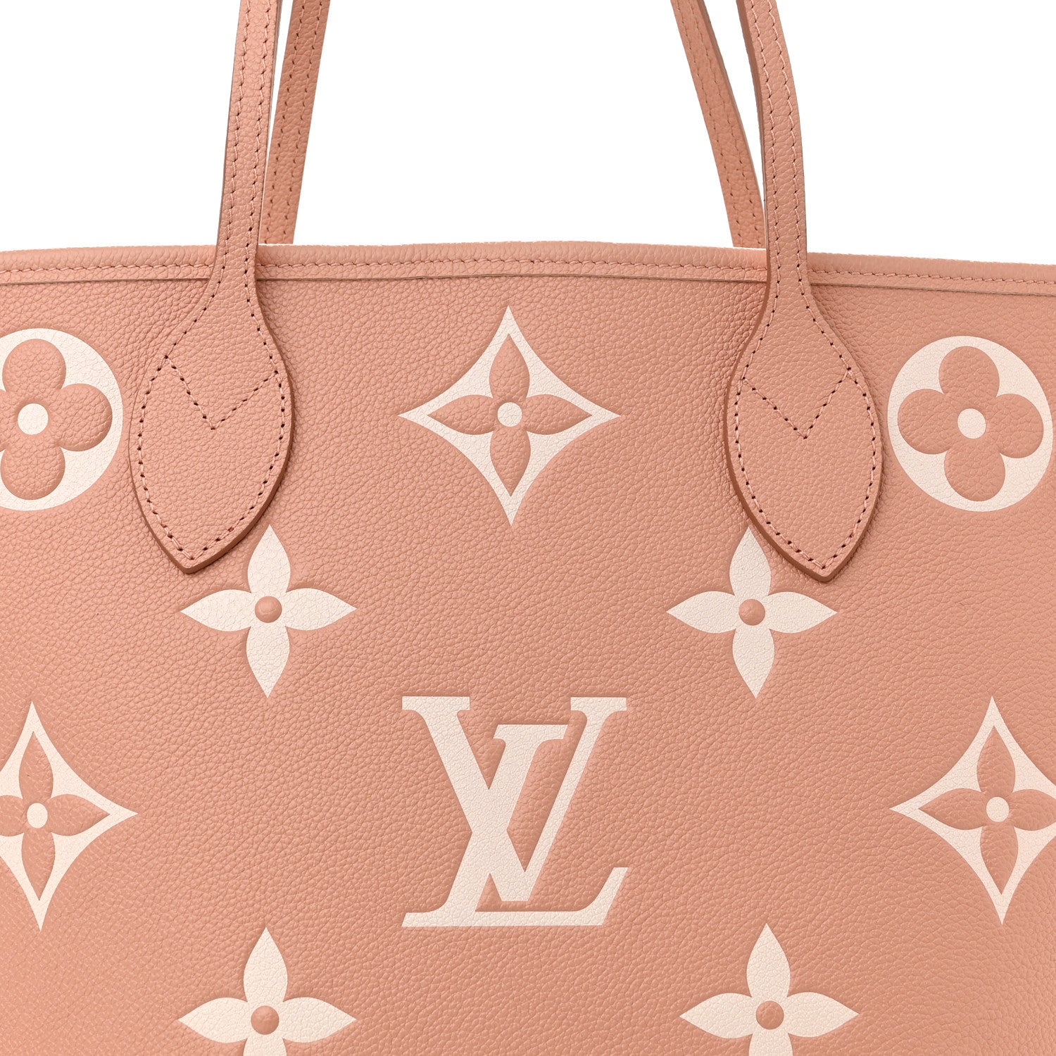 Louis Vuitton Empreinte Monogram Giant Neverfull MM Trianon Pink Cream 7 of 9