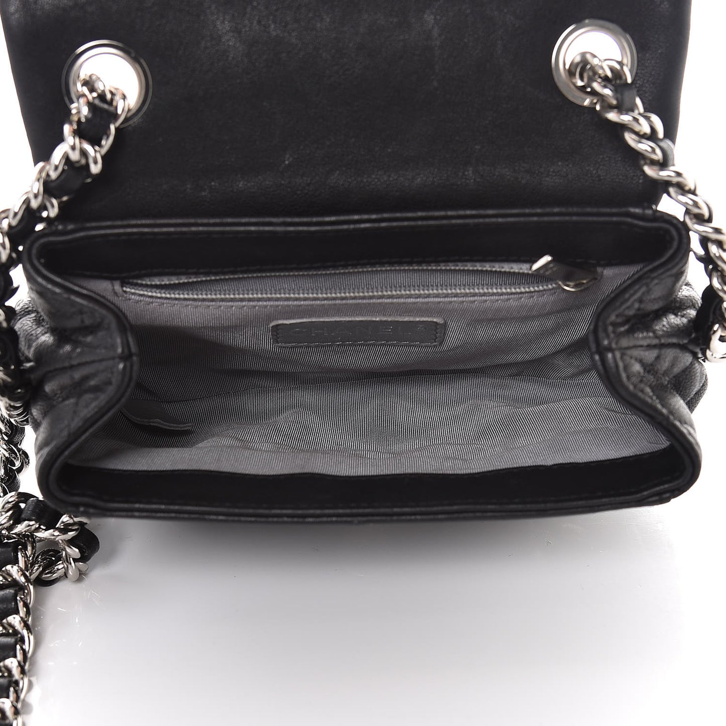 Washed Lambskin Mini Chain Around Messenger Black