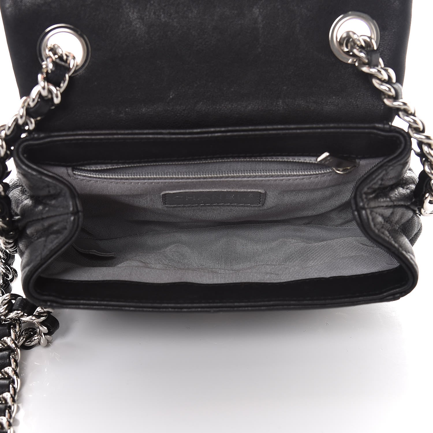 Chanel Washed Lambskin Mini Chain Around Messenger Black 5 of 10