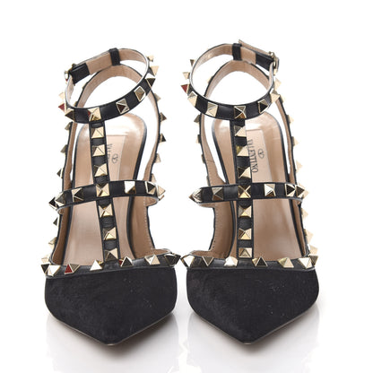 Valentino Garavani Velvet Rockstud Ankle Strap Pumps 36.5 Black 5 of 11